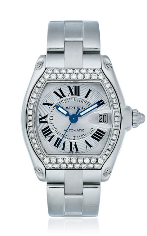 cartier roadster diamond bezel replica|cartier roadster ladies watches.